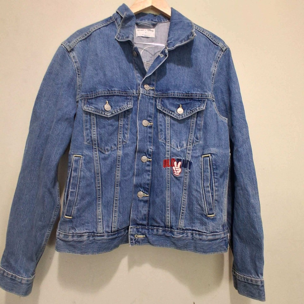 Old Navy x Disney Mickey Mouse Denim Trucker Jacket Medium Wash Blue Women M